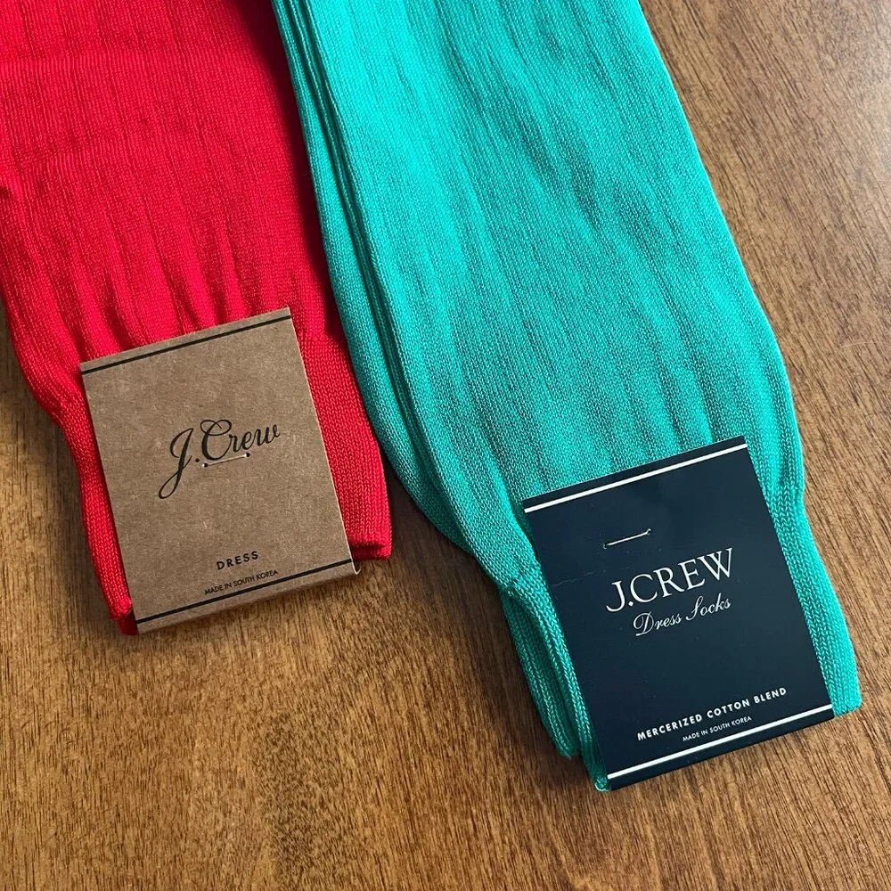 J. Crew red and green dress socks NWT